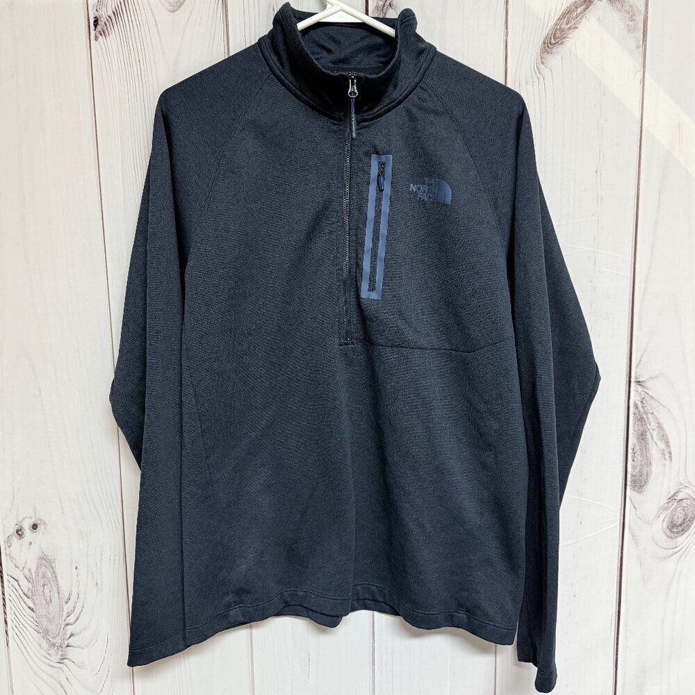 The North Face Mens Canyonlands 1/4 Zip Medium Navy Blue‎ Heather EUC